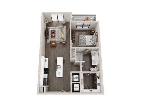a 1 bedroom floor plan  apartments